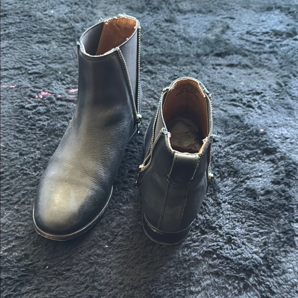 Black Leather Ankle Boots